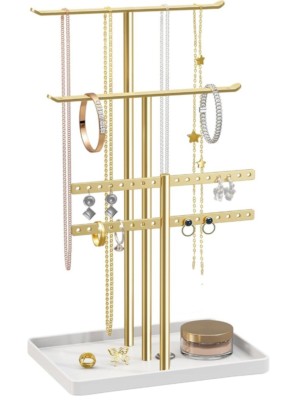 Jewelry Stand Holder Organizer: 14.5" Sturdy Hanger for 80 Pcs Jewelry, Gift for